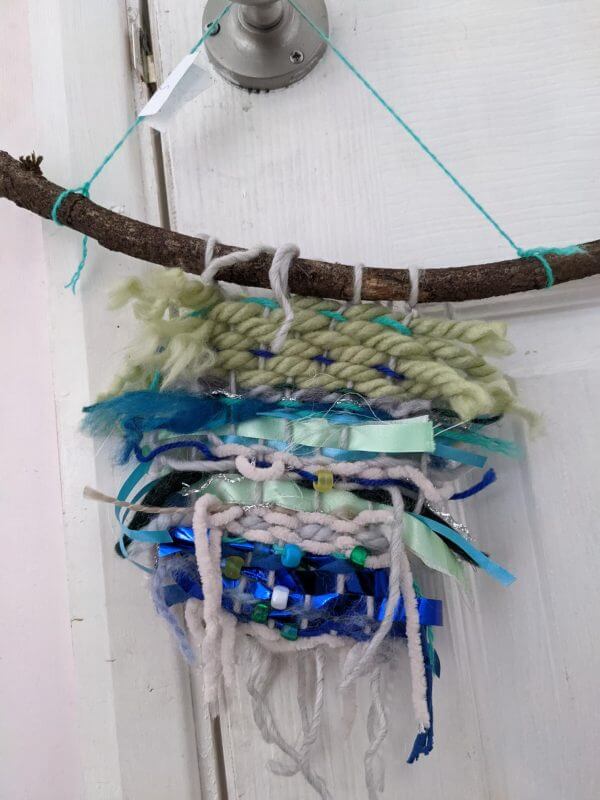 School chalk stream weaving art work