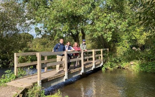 Laura Silverstone and the team surveying Chess Valley Walk