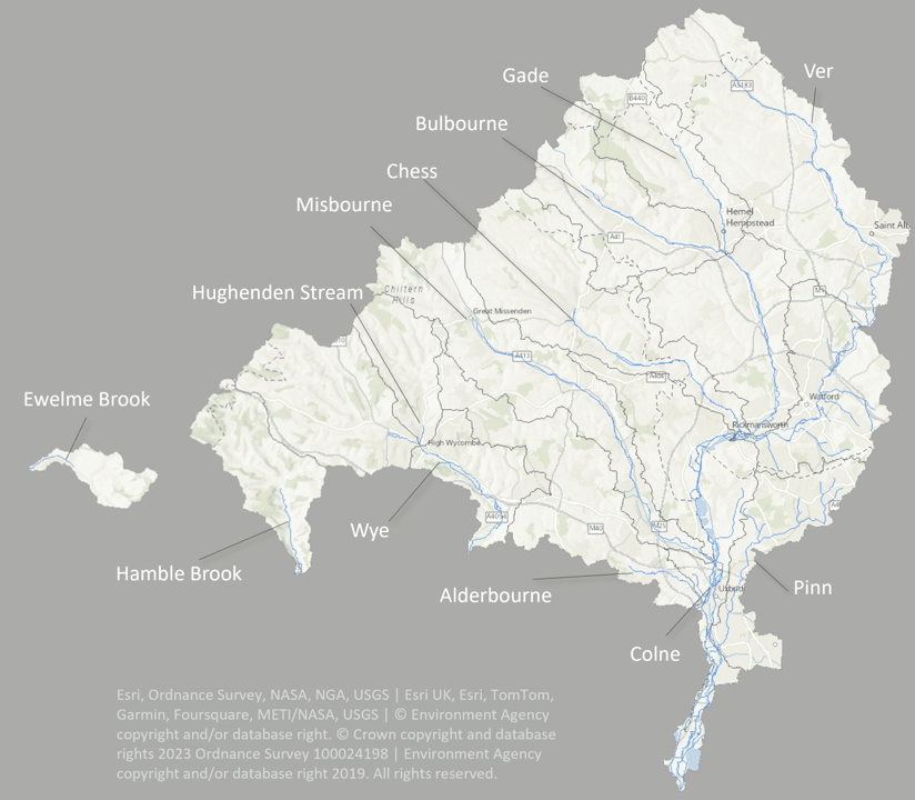 Colne & South Chilterns Riverfly Hub Map